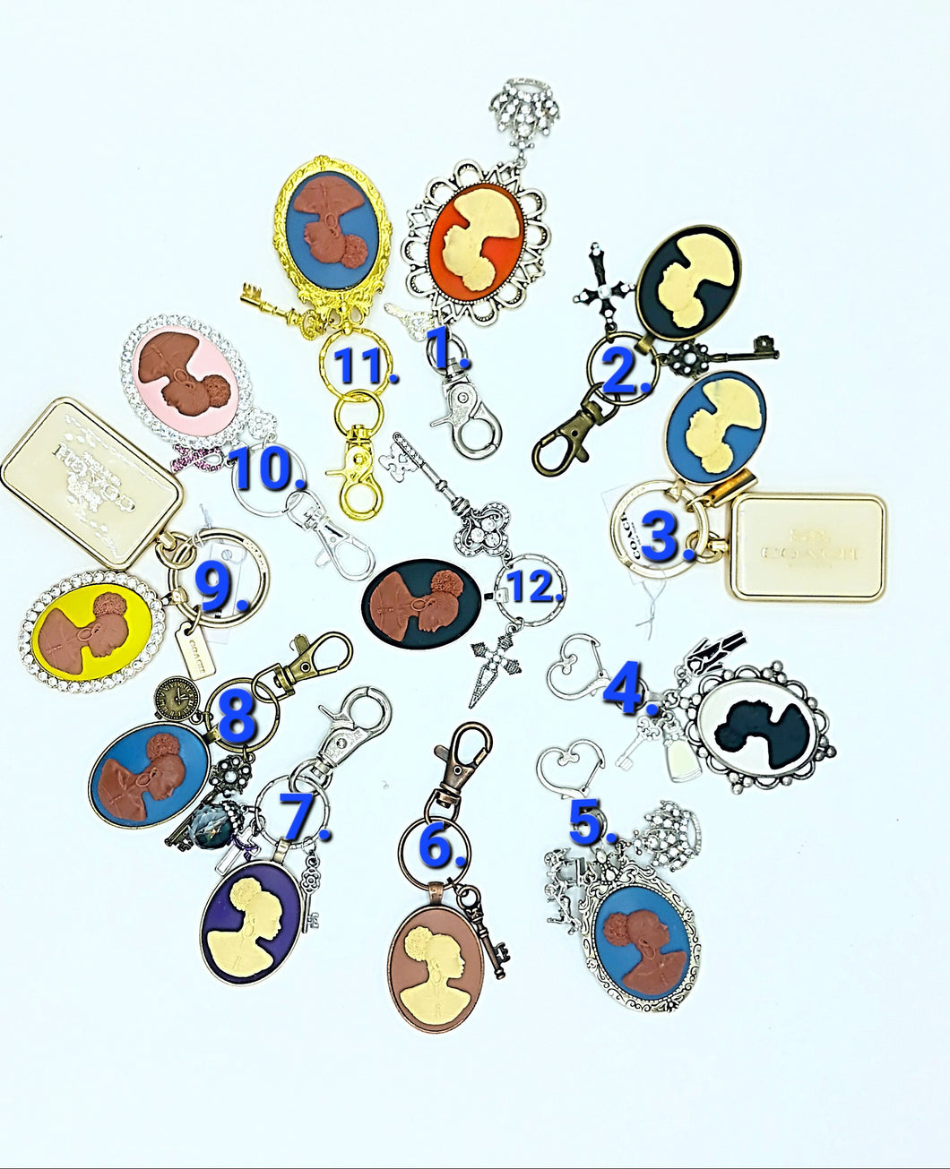 Sister You Hold the Key Handbag Cameo Key Charms  -Large